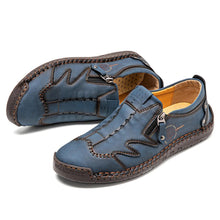 Lade das Bild in den Galerie-Viewer, draussenfeet handgefertigte lederschuhe 31402 blau
