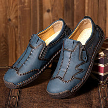 Lade das Bild in den Galerie-Viewer, draussenfeet handgefertigte lederschuhe 31402 blau
