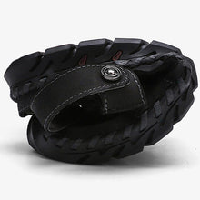 Lade das Bild in den Galerie-Viewer, draussenfeet handgefertigte lederschuhe sandalen hausschuhe 131904 schwarz
