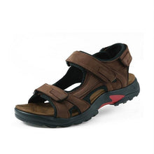Lade das Bild in den Galerie-Viewer, draussenfeet handgefertigte lederschuhe sandalen hausschuhe 133968 dunkelbraun
