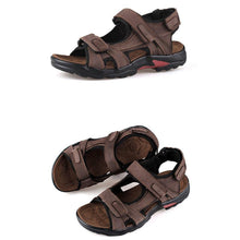 Lade das Bild in den Galerie-Viewer, draussenfeet handgefertigte lederschuhe sandalen hausschuhe 133968 dunkelbraun
