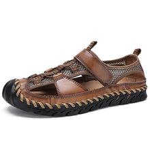 Lade das Bild in den Galerie-Viewer, draussenfeet handgefertigte lederschuhe sandalen hausschuhe 148010 hellbraun
