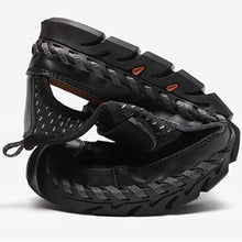 Lade das Bild in den Galerie-Viewer, draussenfeet handgefertigte lederschuhe sandalen hausschuhe 148010 schwarz
