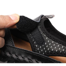 Lade das Bild in den Galerie-Viewer, draussenfeet handgefertigte lederschuhe sandalen hausschuhe 148010 schwarz
