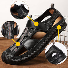 Lade das Bild in den Galerie-Viewer, draussenfeet handgefertigte lederschuhe sandalen hausschuhe 148010 schwarz
