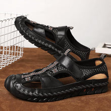 Lade das Bild in den Galerie-Viewer, draussenfeet handgefertigte lederschuhe sandalen hausschuhe 148010 schwarz
