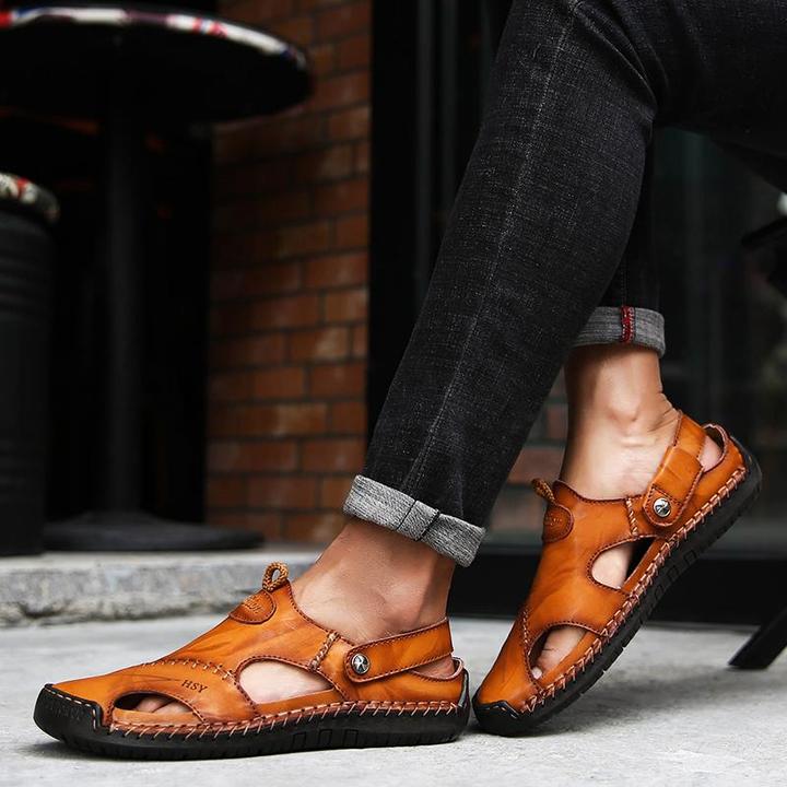 draussenfeet handgefertigte lederschuhe sandalen hausschuhe 31140 gelbbraun