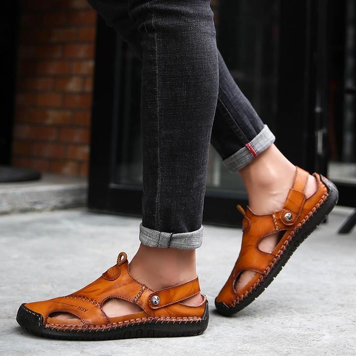 draussenfeet handgefertigte lederschuhe sandalen hausschuhe 31140 gelbbraun