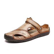 Lade das Bild in den Galerie-Viewer, draussenfeet handgefertigte lederschuhe sandalen hausschuhe 31140 golden

