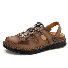 Lade das Bild in den Galerie-Viewer, draussenfeet handgefertigte lederschuhe sandalen hausschuhe 31269 khaki
