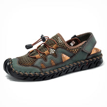 Lade das Bild in den Galerie-Viewer, draussenfeet handgefertigte lederschuhe sandalen hausschuhe 31279 grun

