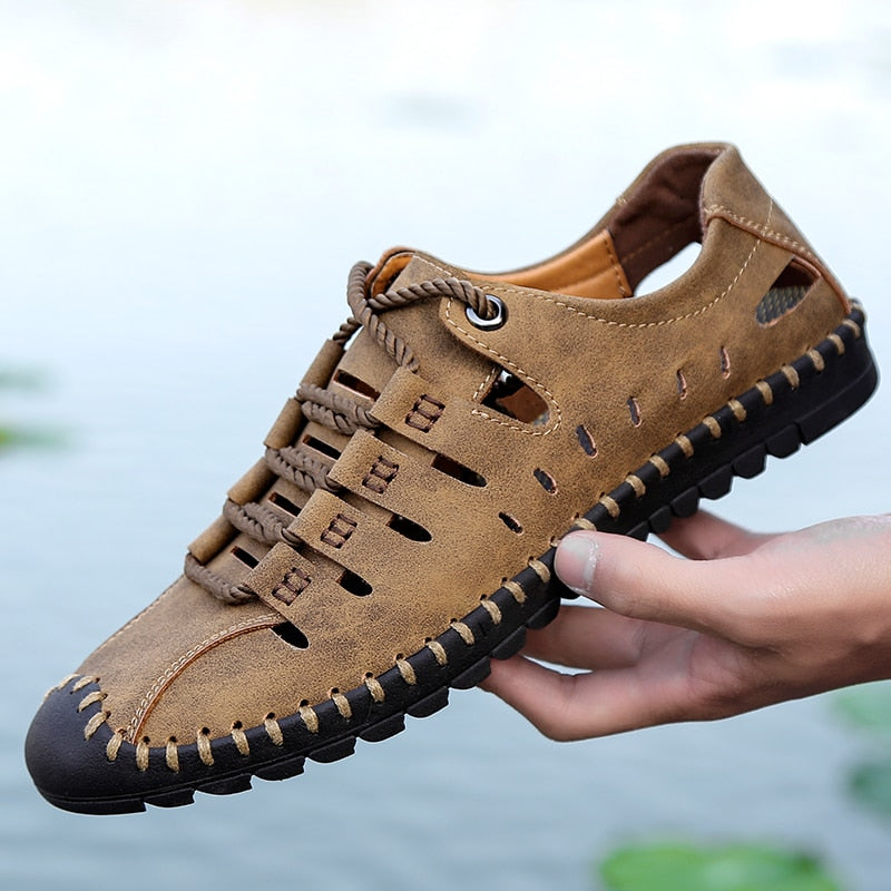 draussenfeet handgefertigte lederschuhe sandalen hausschuhe 31295 khaki