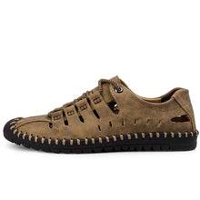 Lade das Bild in den Galerie-Viewer, draussenfeet handgefertigte lederschuhe sandalen hausschuhe 31295 khaki
