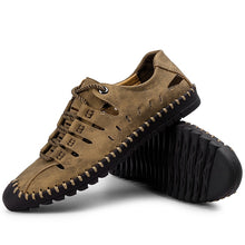 Lade das Bild in den Galerie-Viewer, draussenfeet handgefertigte lederschuhe sandalen hausschuhe 31295 khaki
