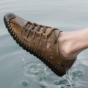 draussenfeet handgefertigte lederschuhe sandalen hausschuhe 31295 khaki