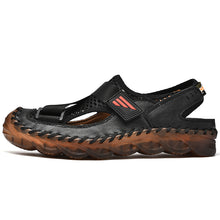 Lade das Bild in den Galerie-Viewer, draussenfeet handgefertigte lederschuhe sandalen hausschuhe 31299 schwarz
