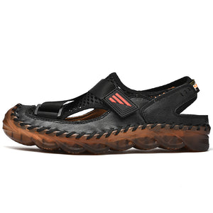 draussenfeet handgefertigte lederschuhe sandalen hausschuhe 31299 schwarz