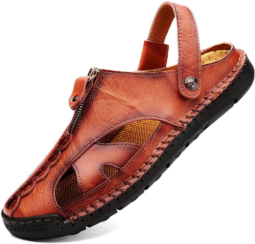 draussenfeet handgefertigte lederschuhe sandalen hausschuhe 31304 braun