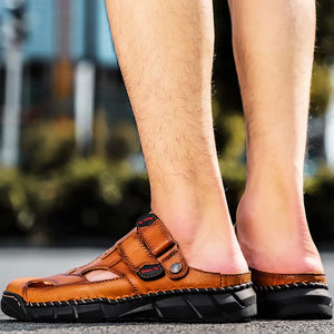 draussenfeet handgefertigte lederschuhe sandalen hausschuhe 31306 braun