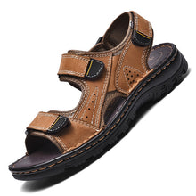 Lade das Bild in den Galerie-Viewer, draussenfeet handgefertigte lederschuhe sandalen hausschuhe 31307 khaki

