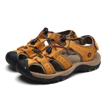 Lade das Bild in den Galerie-Viewer, draussenfeet handgefertigte lederschuhe sandalen hausschuhe 31309 gelb
