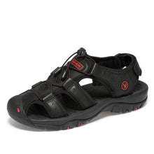 Lade das Bild in den Galerie-Viewer, draussenfeet handgefertigte lederschuhe sandalen hausschuhe 31309 schwarz
