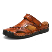Lade das Bild in den Galerie-Viewer, draussenfeet handgefertigte lederschuhe sandalen hausschuhe 31316 gelbbraun
