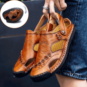 draussenfeet handgefertigte lederschuhe sandalen hausschuhe 31316 gelbbraun