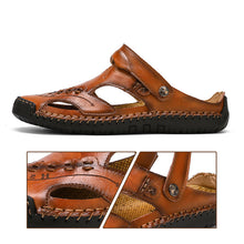 Lade das Bild in den Galerie-Viewer, draussenfeet handgefertigte lederschuhe sandalen hausschuhe 31316 rotbraun
