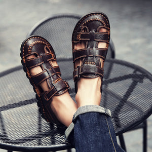 draussenfeet handgefertigte lederschuhe sandalen hausschuhe 31341 braun