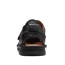 Lade das Bild in den Galerie-Viewer, draussenfeet handgefertigte lederschuhe sandalen hausschuhe 31341 schwarz
