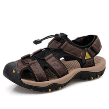 Lade das Bild in den Galerie-Viewer, draussenfeet handgefertigte lederschuhe sandalen hausschuhe 31362 dunkelbraun
