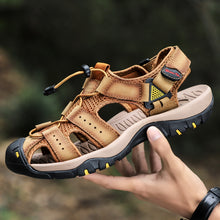 Lade das Bild in den Galerie-Viewer, draussenfeet handgefertigte lederschuhe sandalen hausschuhe 31362 khaki
