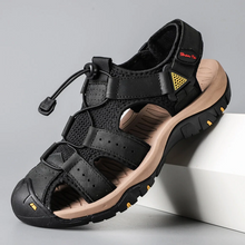 Lade das Bild in den Galerie-Viewer, draussenfeet handgefertigte lederschuhe sandalen hausschuhe 31362 schwarz
