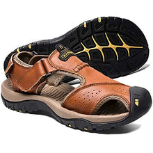 Lade das Bild in den Galerie-Viewer, draussenfeet handgefertigte lederschuhe sandalen hausschuhe 31406 braun
