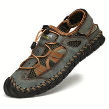 Lade das Bild in den Galerie-Viewer, draussenfeet handgefertigte lederschuhe sandalen hausschuhe 31438 grun
