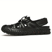 Lade das Bild in den Galerie-Viewer, draussenfeet handgefertigte lederschuhe sandalen hausschuhe 31438 schwarz
