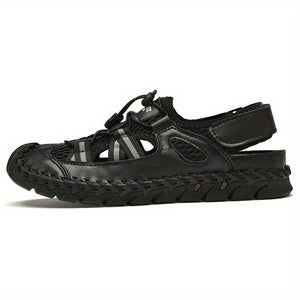 draussenfeet handgefertigte lederschuhe sandalen hausschuhe 31438 schwarz