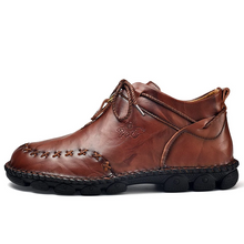 Lade das Bild in den Galerie-Viewer, draussenfeet handgemachte lederschuhe stiefel 136924 rotbraun
