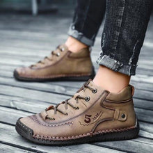 Lade das Bild in den Galerie-Viewer, draussenfeet handgemachte lederschuhe stiefel 137500 dunkels khaki
