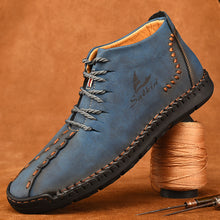 Lade das Bild in den Galerie-Viewer, draussenfeet handgemachte lederschuhe stiefel 31171 blau

