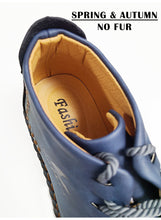 Lade das Bild in den Galerie-Viewer, draussenfeet handgemachte lederschuhe stiefel 31171 blau
