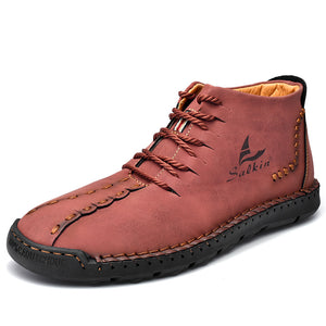 draussenfeet handgemachte lederschuhe stiefel 31171 rot