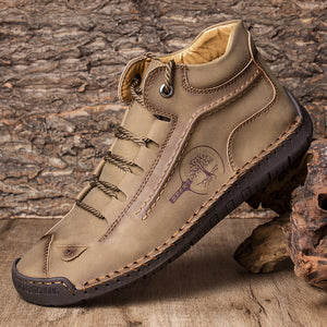 draussenfeet handgemachte lederschuhe stiefel 31175 khaki