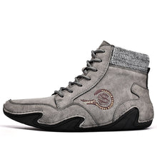 Lade das Bild in den Galerie-Viewer, draussenfeet handgemachte lederschuhe stiefel 31192 grau
