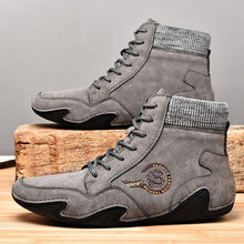 Lade das Bild in den Galerie-Viewer, draussenfeet handgemachte lederschuhe stiefel 31192 grau
