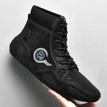 Lade das Bild in den Galerie-Viewer, draussenfeet handgemachte lederschuhe stiefel 31192 schwarz
