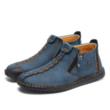 Lade das Bild in den Galerie-Viewer, draussenfeet handgemachte lederschuhe stiefel 31319 blau
