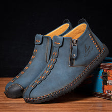 Lade das Bild in den Galerie-Viewer, draussenfeet handgemachte lederschuhe stiefel 31319 blau
