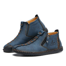 Lade das Bild in den Galerie-Viewer, draussenfeet handgemachte lederschuhe stiefel 31319 blau
